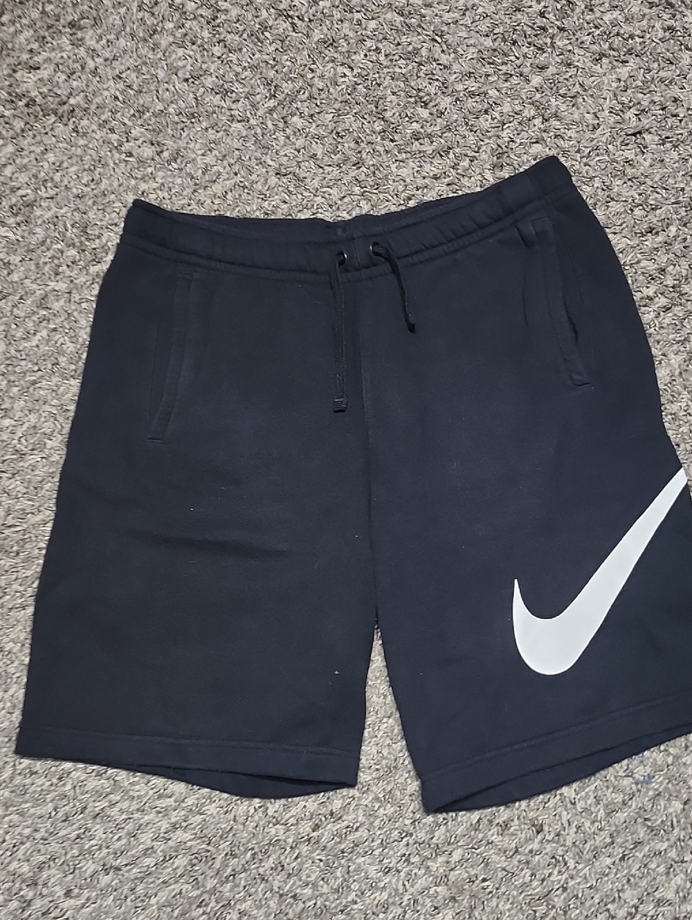Nike Men’s Black Athletic Shorts with White Swoosh